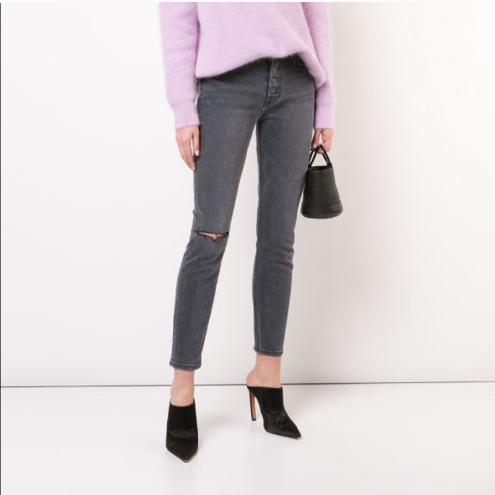 GRLFRND Karolina Skinny Jeans Grey Distressed